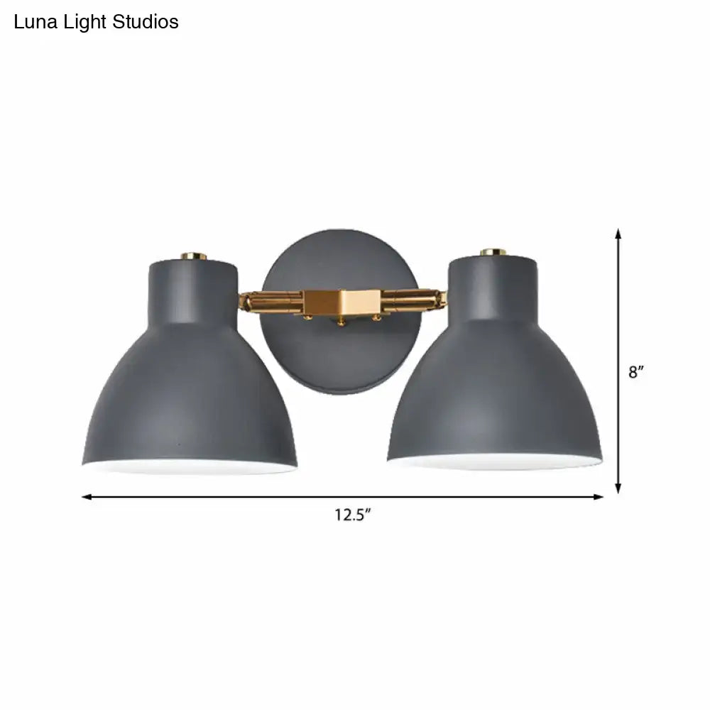 Modern sage green & gray double shade wall sconce living room light
