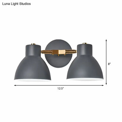 Modern sage green & gray double shade wall sconce living room light