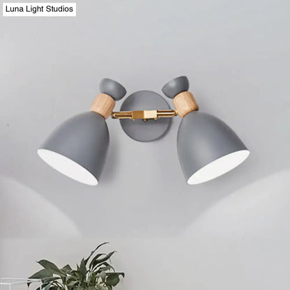 Modern sage green & gray double shade wall sconce living room light