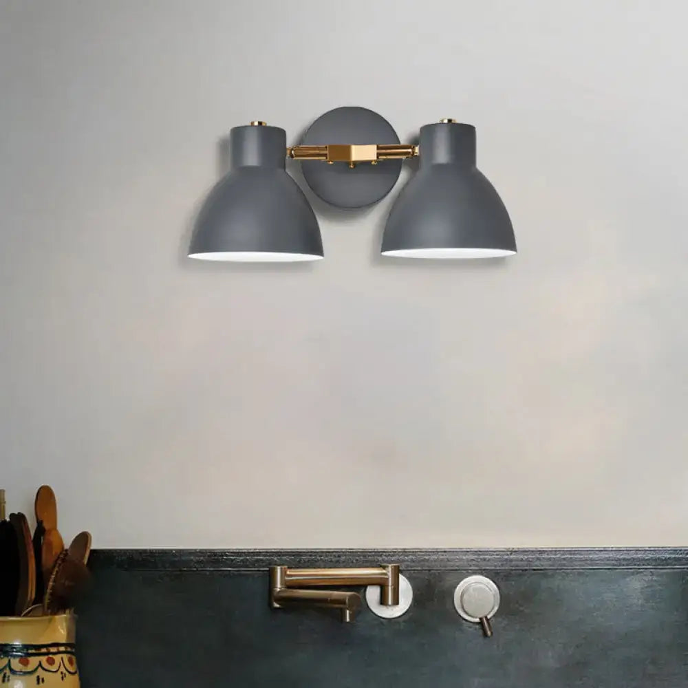 Modern sage green & gray double shade wall sconce living room light