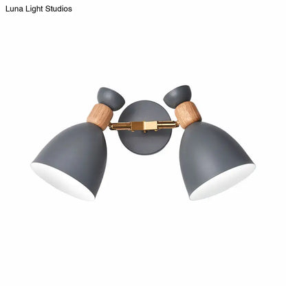 Modern sage green & gray double shade wall sconce living room light