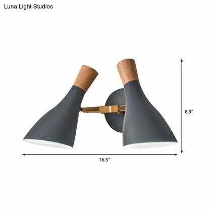 Modern sage green & gray double shade wall sconce living room light