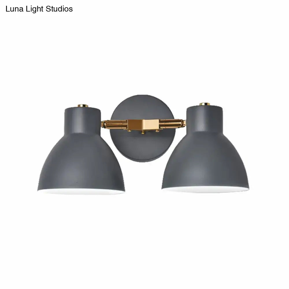 Modern sage green & gray double shade wall sconce living room light