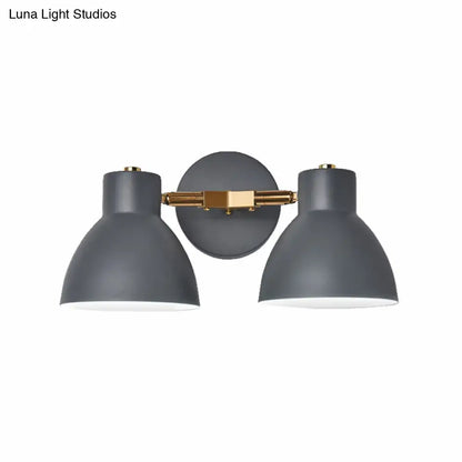 Modern sage green & gray double shade wall sconce living room light