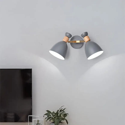Modern sage green & gray double shade wall sconce living room light