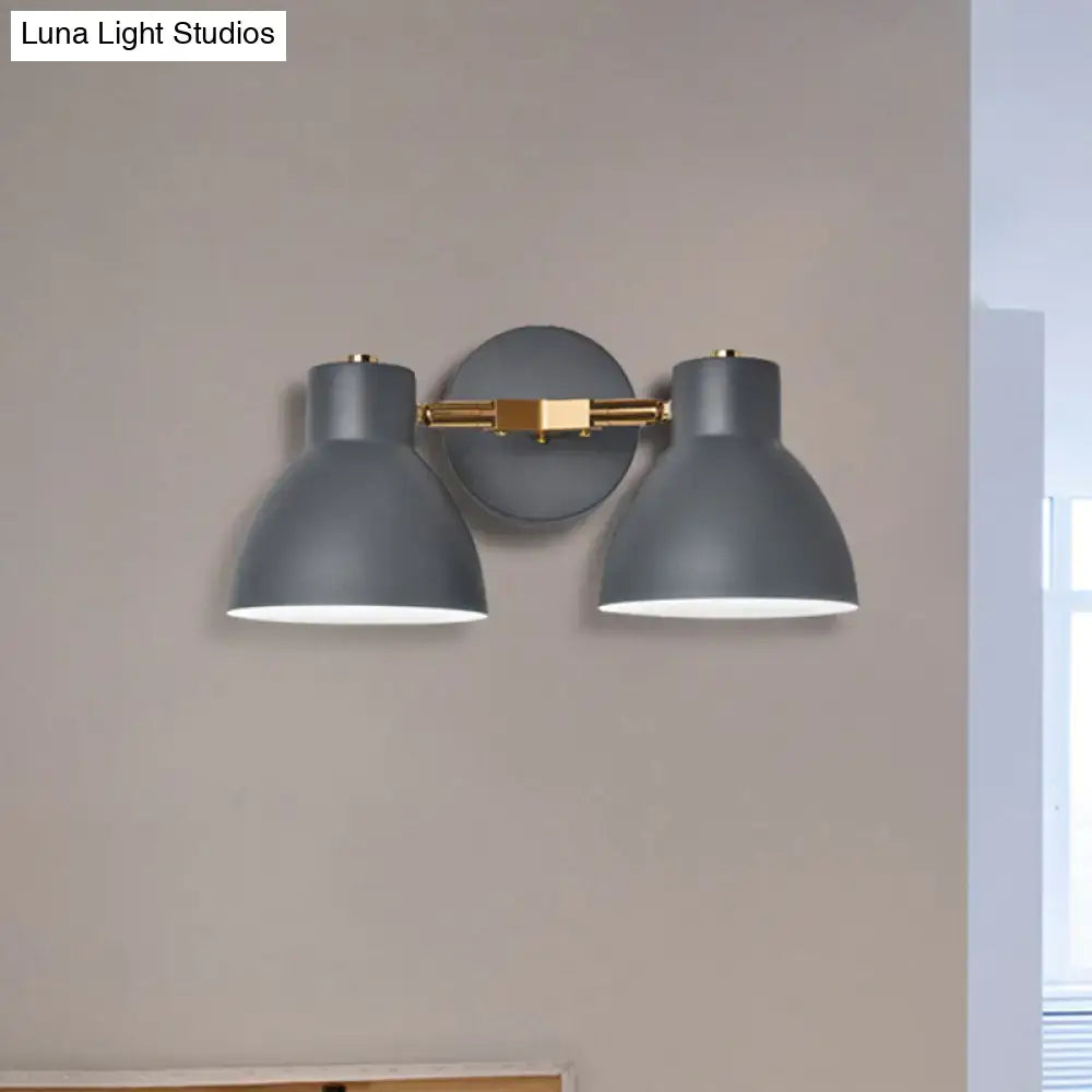 Modern sage green & gray double shade wall sconce living room light