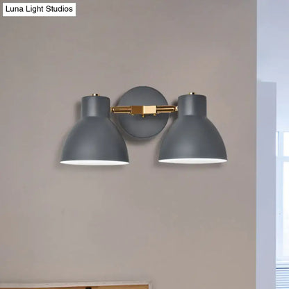 Modern sage green & gray double shade wall sconce living room light