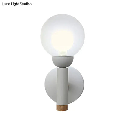Modern sage green macaron style torch wall light bedroom sconce