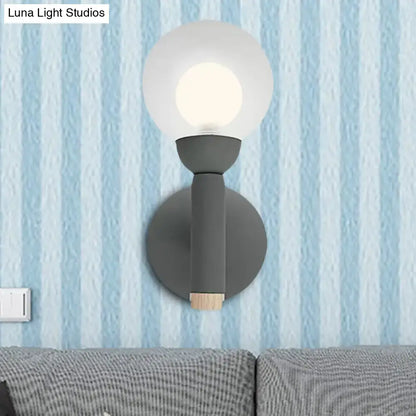 Modern sage green macaron style torch wall light bedroom sconce