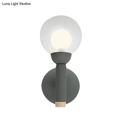 Modern sage green macaron style torch wall light bedroom sconce