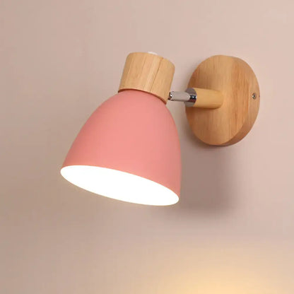 Modern sage green macaron wood wall light fixture bedroom corridor