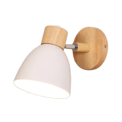 Modern sage green macaron wood wall light fixture bedroom corridor
