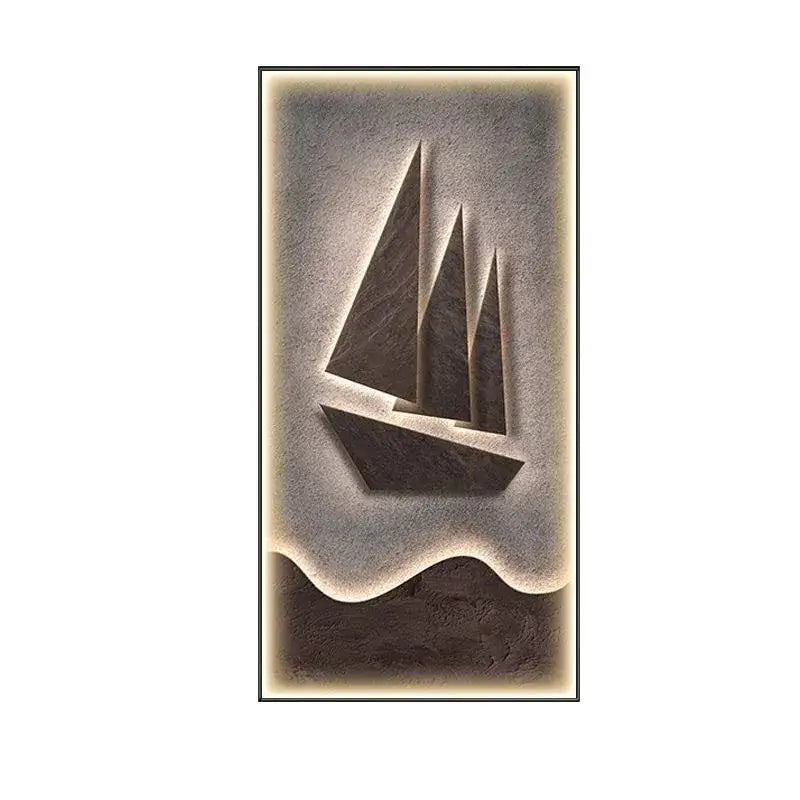 Modern sailboat stone led wall lamp living room decor