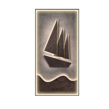 Modern sailboat stone led wall lamp living room decor