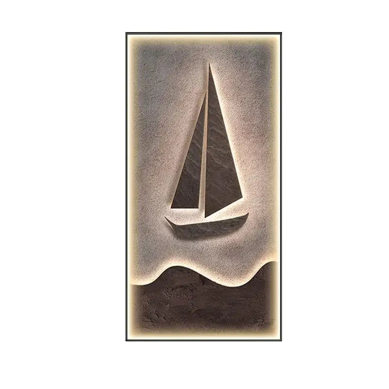 Modern sailboat stone led wall lamp living room decor