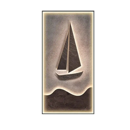 Modern sailboat stone led wall lamp living room decor