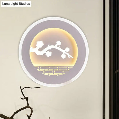 DecorBites™ Modern Sailboat/Tree Pattern LED Sconce for Studying, Simplicity White Wall Light