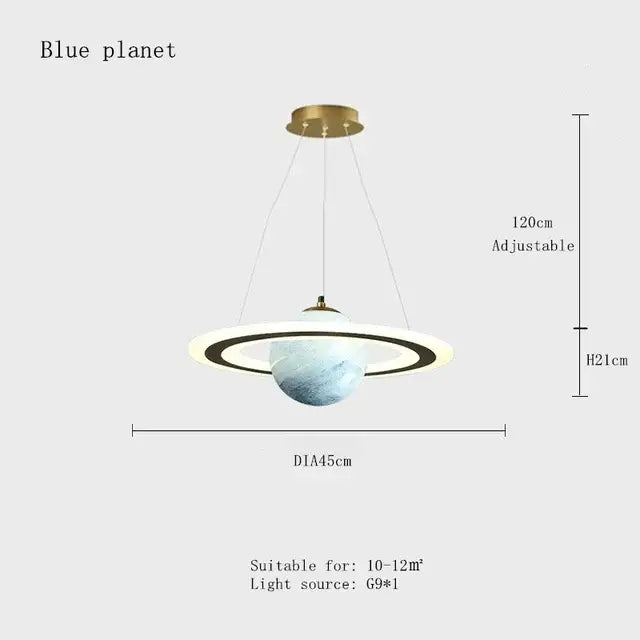 Modern saturn space star astronaut pendant lamp boys bedroom