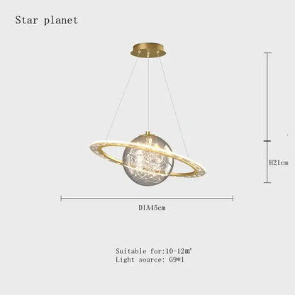 Modern saturn space star astronaut pendant lamp boys bedroom
