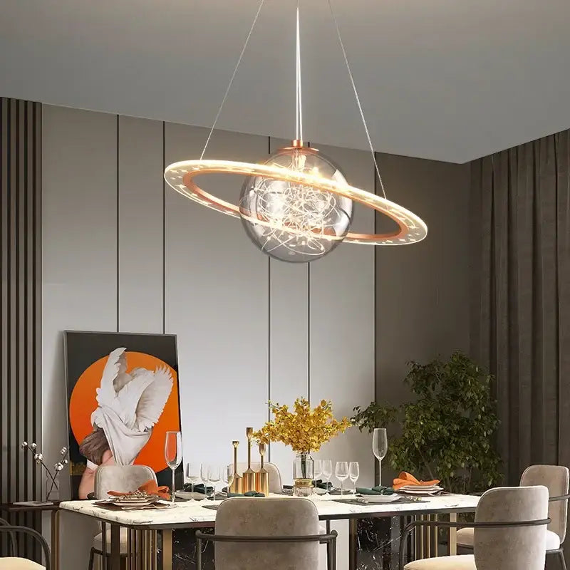 Modern saturn space star astronaut pendant lamp boys bedroom