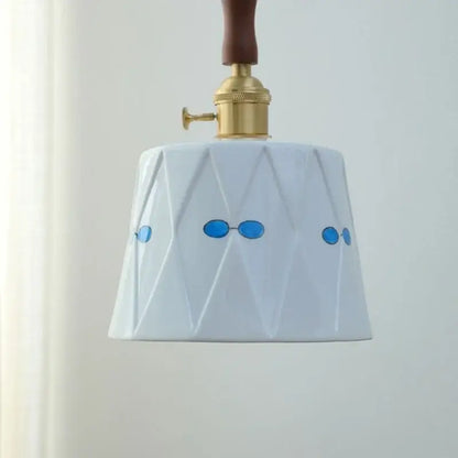 Modern scalloped floral ceramic led pendant light kitchen decor