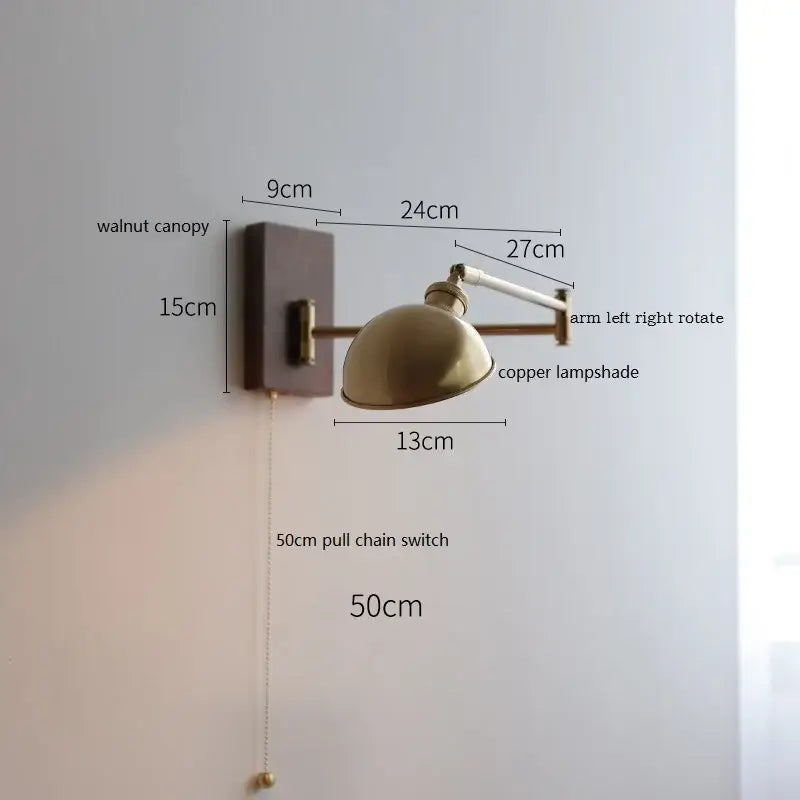 Modern scalloped glass and brass wall light bedroom reading lamp