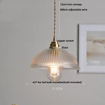 Modern scalloped glass flower led pendant light for dining room