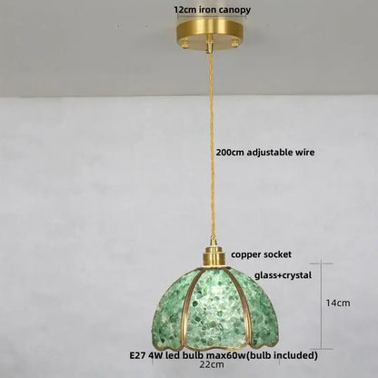 Modern scalloped seashell glass led pendant light for dining room