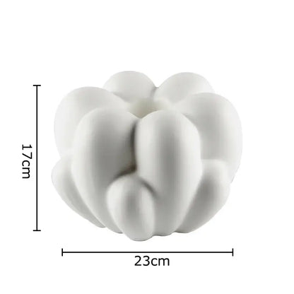 Modern scalloped white ceramic creative petal vase living room decor