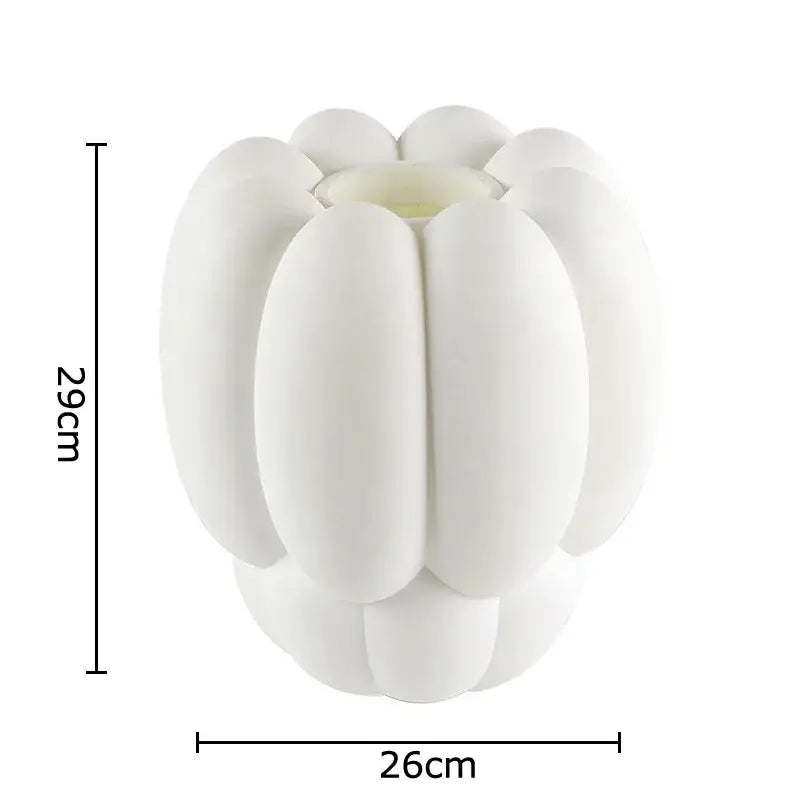 Modern scalloped white ceramic creative petal vase living room decor