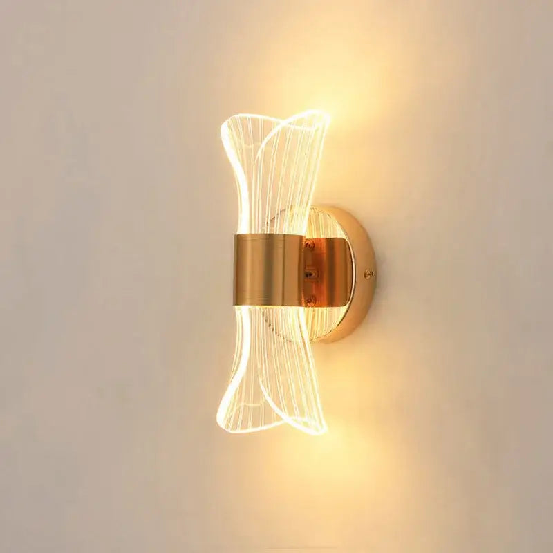 Modern sculptural gold nordic acrylic wall lights bedroom