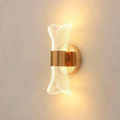 Modern sculptural gold nordic acrylic wall lights bedroom