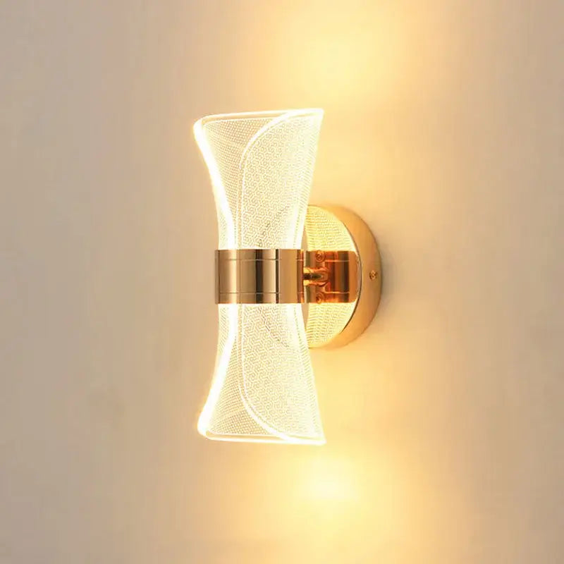 Modern sculptural gold nordic acrylic wall lights bedroom