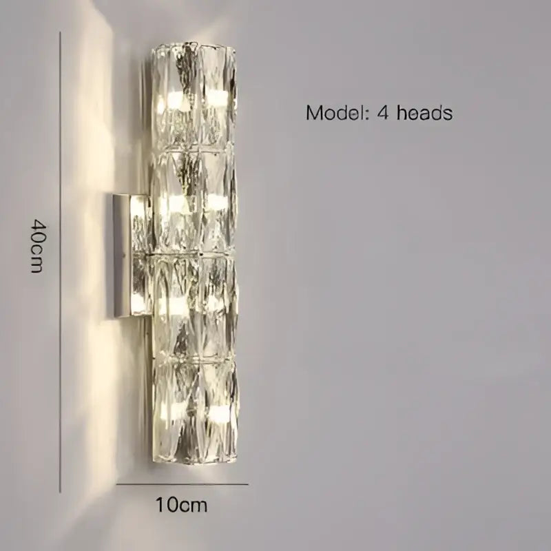 Modern segmented crystal wall lamp living room warm led light