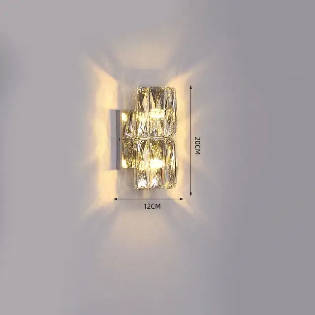 Modern segmented crystal wall lamp living room warm led light
