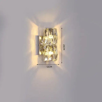 Modern segmented crystal wall lamp living room warm led light