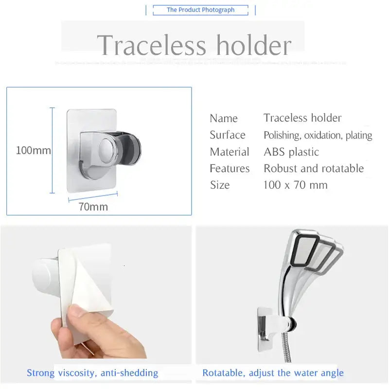 Modern silver adjustable shower holder bathroom wall mount