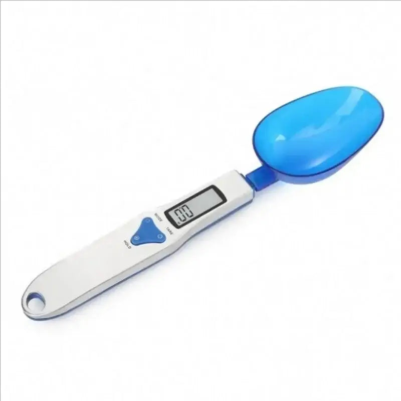 Modern silver and black digital kitchen spoon scale