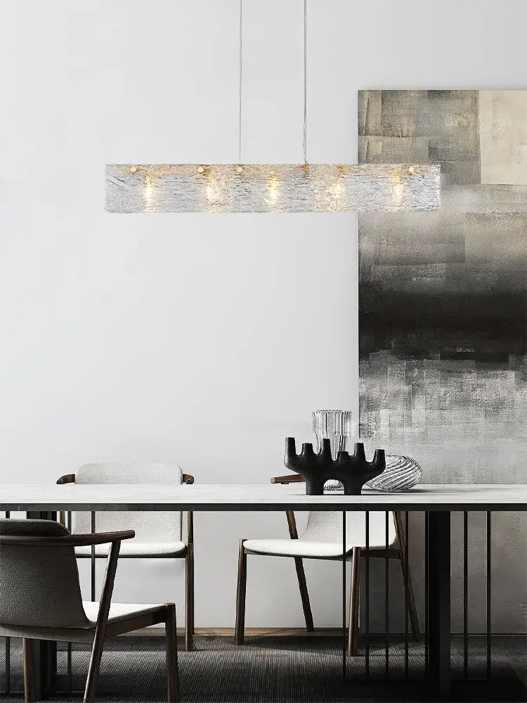 Modern silver and gold glass chandelier dining room pendant light