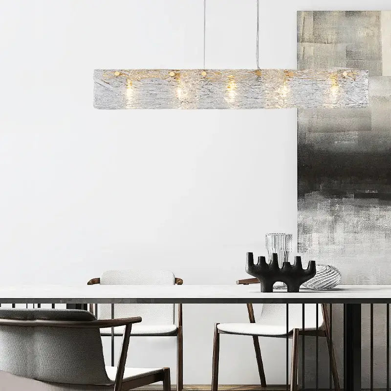 Modern silver and gold glass chandelier dining room pendant light