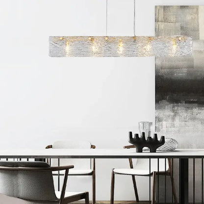 Modern silver and gold glass chandelier dining room pendant light