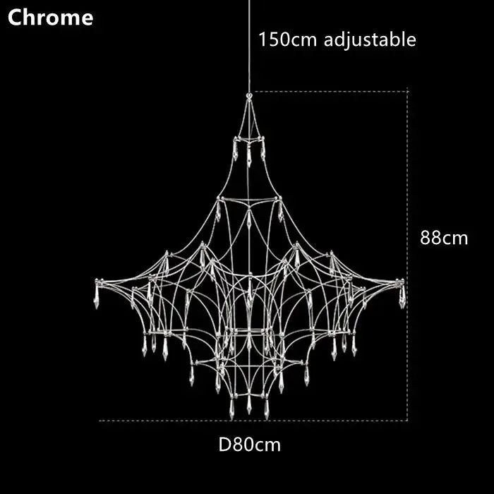 Modern silver and golden lustre crystal chandelier for living room