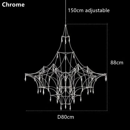 Modern silver and golden lustre crystal chandelier for living room