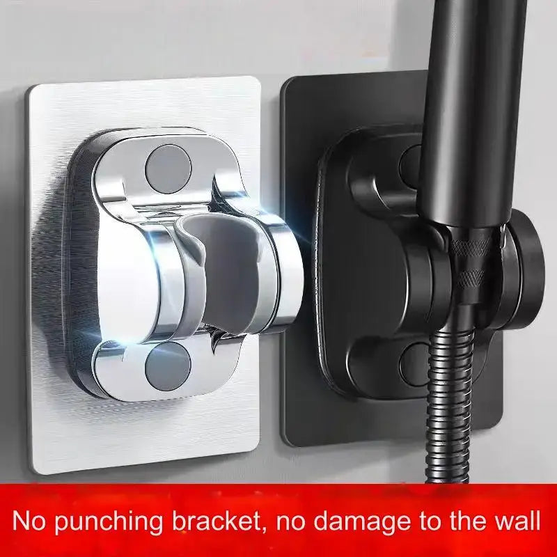 Modern silver & black adjustable shower holder bracket bathroom accessory