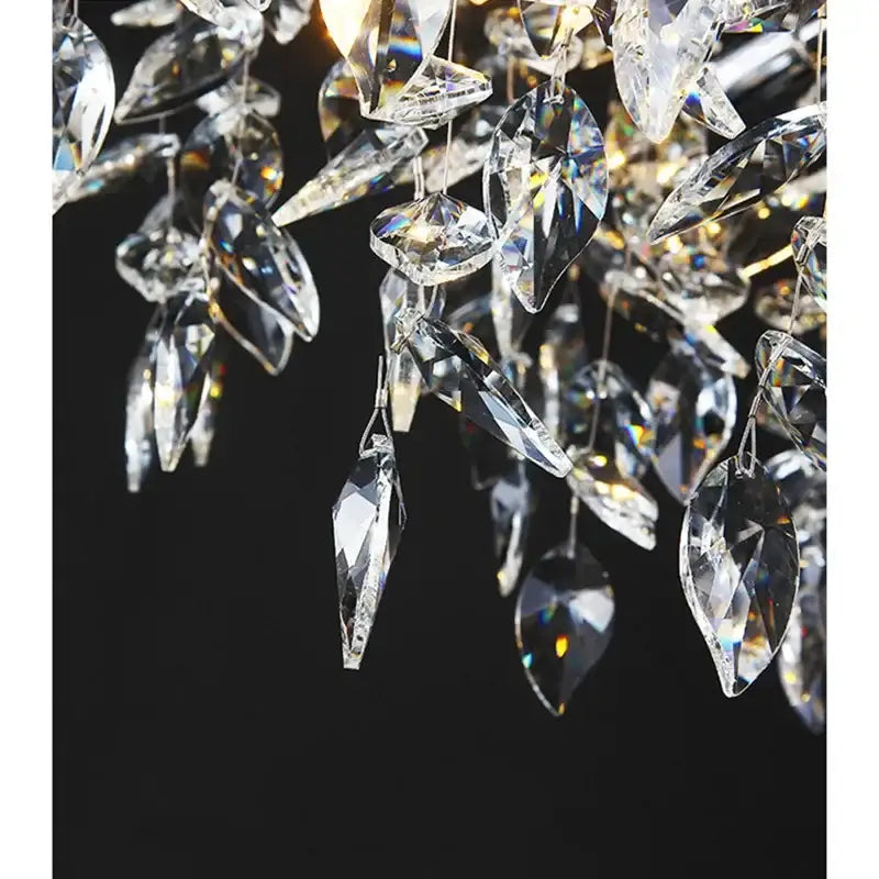 Modern silver & black crystal pendant chandelier dining room branch design