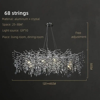 Modern silver & black crystal pendant chandelier dining room branch design