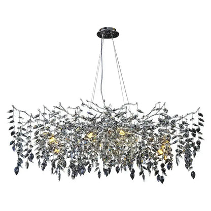 Modern silver & black crystal pendant chandelier dining room branch design