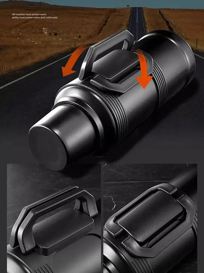 Modern silver & black insulated kettle with glass liner kitchen thermos