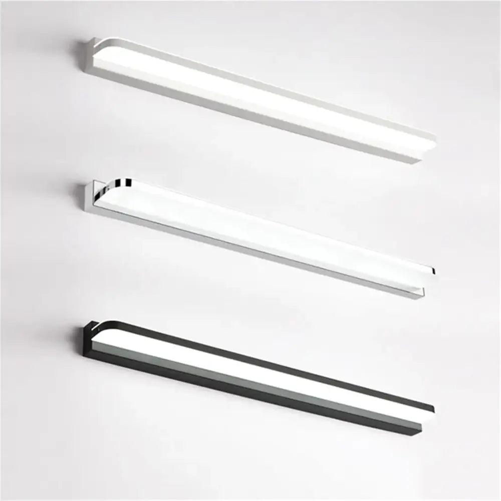 Modern silver & black led vanity light bathroom wall lighting