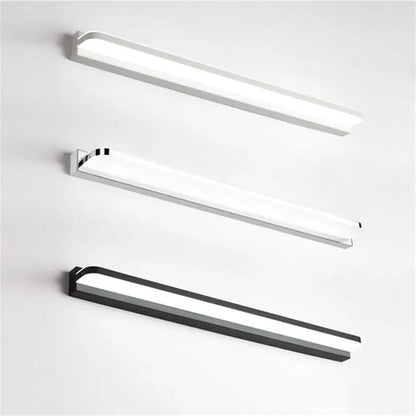 Modern silver & black led vanity light bathroom wall lighting